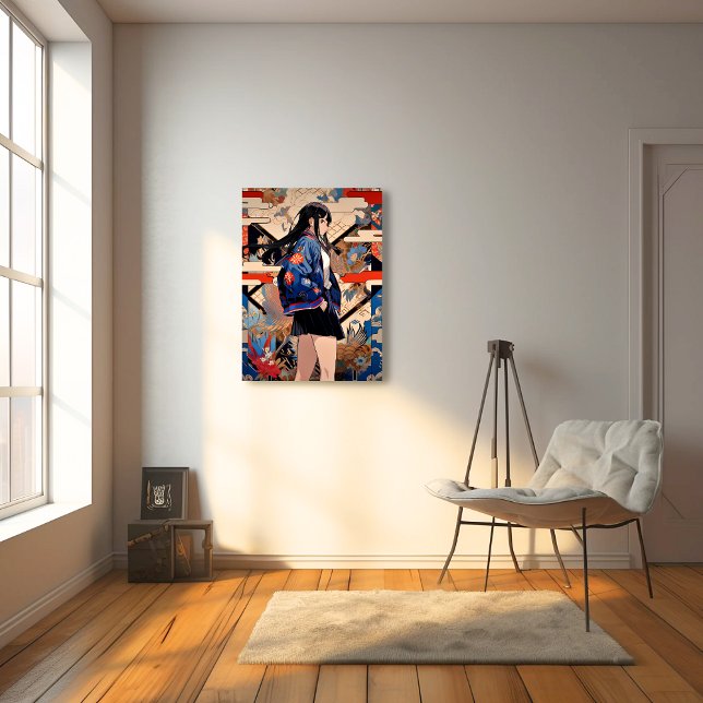 【SHOP限定イラスト】和柄JKポスター｜寿司娘 GenerativeAI Fotodruck (Von Creator hochgeladen)