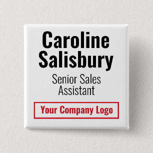 Shop, Store, or Company Identity Badge Button