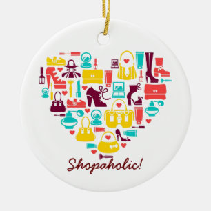 Shopaholic (Herz) kundengerecht) Keramik Ornament