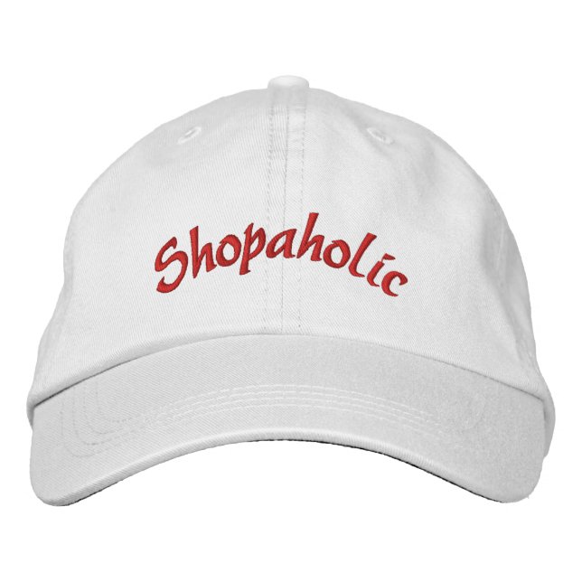 Shopaholic lustig bestickte baseballkappe (Vorderseite)