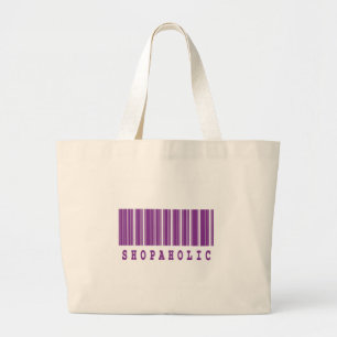 Shopaholic-Strichcode-Design Jumbo Stoffbeutel