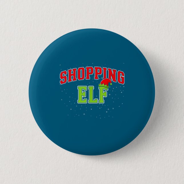 Shopng Elf Christmas Family Matching Group Xmas Sh Button (Vorderseite)