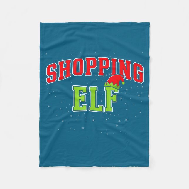 Shopng Elf Christmas Family Matching Group Xmas Sh Fleecedecke (Vorderseite)