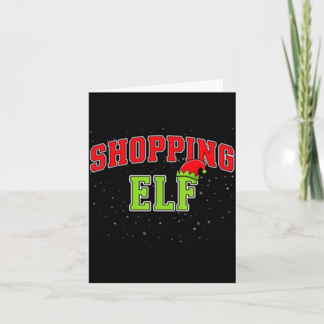 Shopng Elf Christmas Family Matching Group Xmas Sh Karte (Vorderseite)