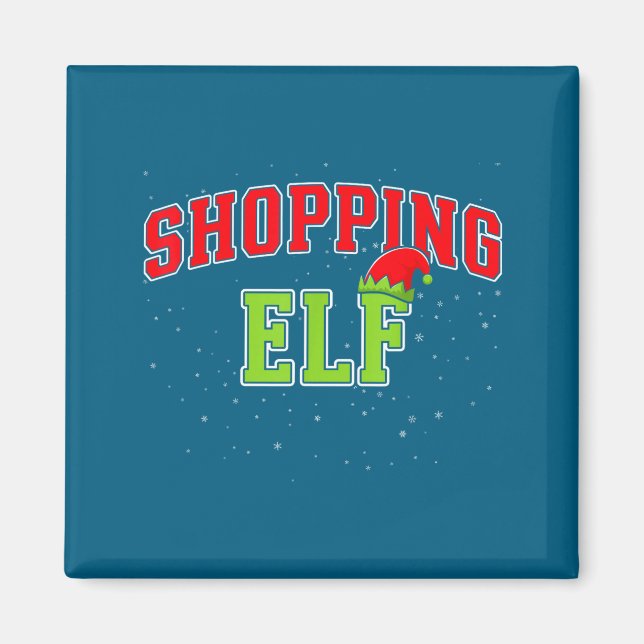 Shopng Elf Christmas Family Matching Group Xmas Sh Magnet (Vorne)