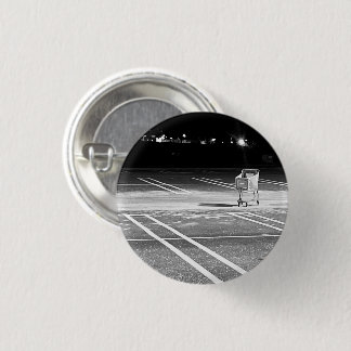 Shopping Cart Empty in Parking Lot Photo Pinback Button