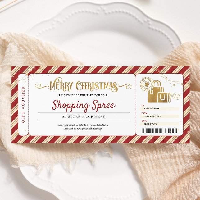 Shopping Day Spree Weihnachtsgeschenk Ticket Gutsc Einladung (Von Creator hochgeladen)