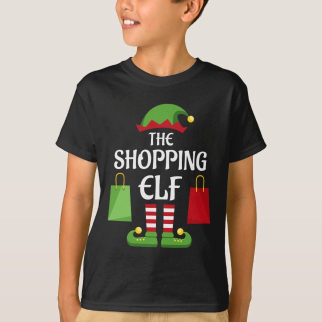 Shopping Elf Familie Matching Group Weihnachtsgesc T-Shirt (Vorderseite)