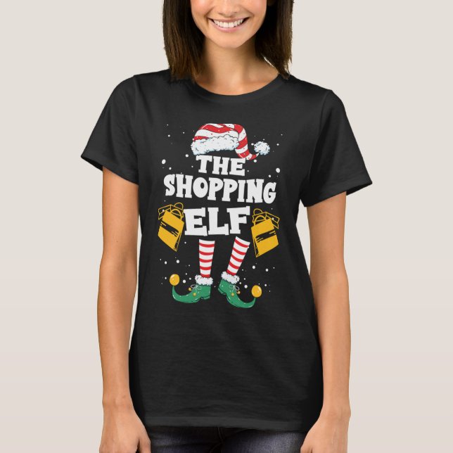 Shopping Elf Familie passt Weihnachten Pajama T-Shirt (Vorderseite)