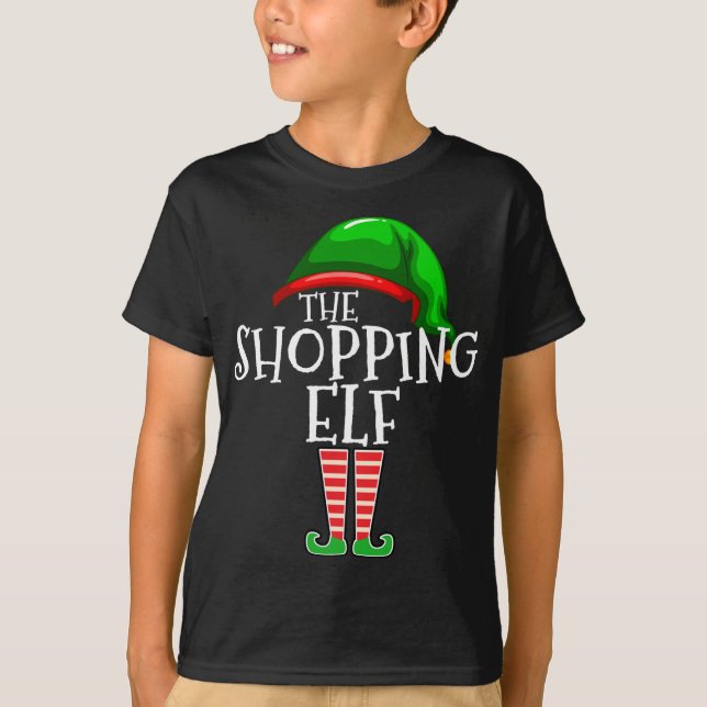 Shopping Elf Matching Familie Weihnachtsgeschenk F T-Shirt (Vorderseite)