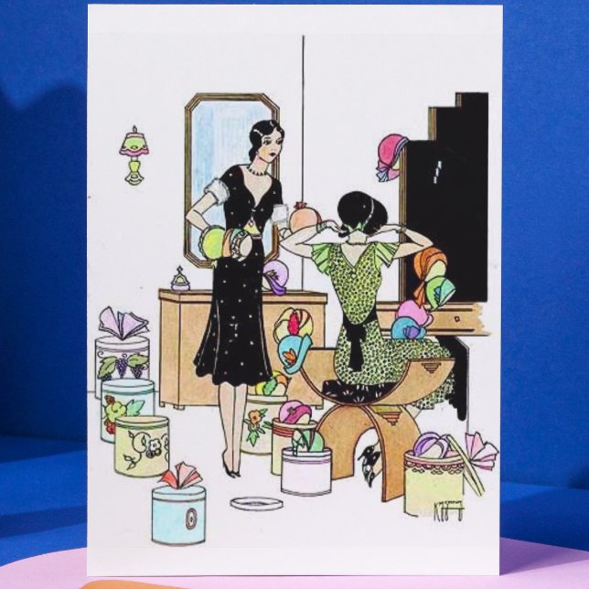 Shopping für Hüte Postkarte (Von Creator hochgeladen)