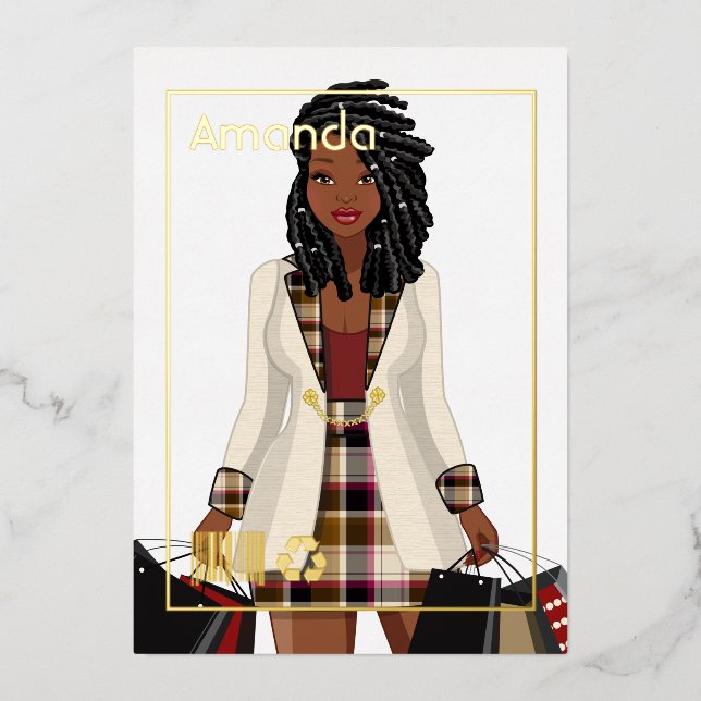 Shopping Girl Birthday Party Einladung (Vorderseite)