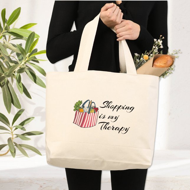Shopping is my Therapy - Shopping Tote Jumbo Stoffbeutel (Von Creator hochgeladen)