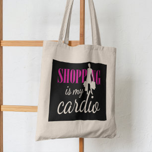 Shopping ist meine Cardio Graphic Print (v2) Tragetasche