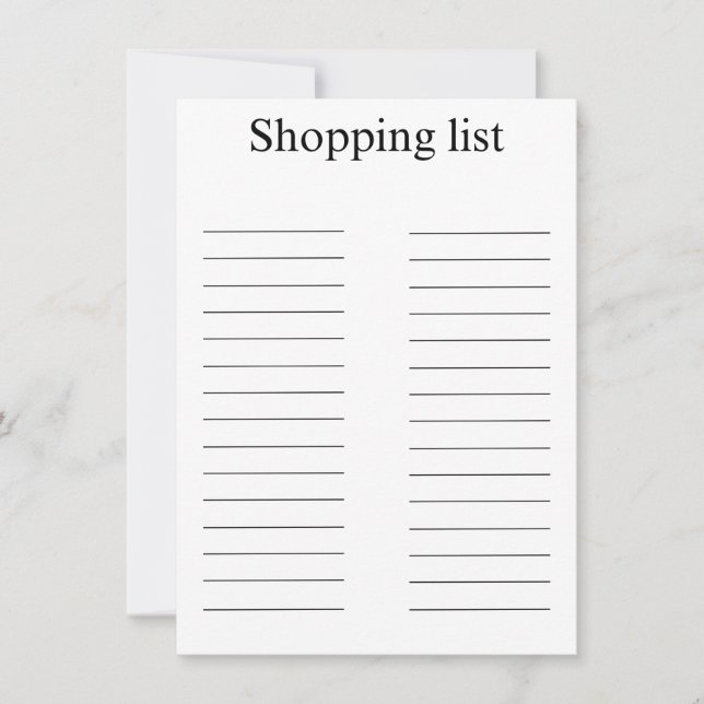 Shopping list mitteilungskarte (Vorderseite)