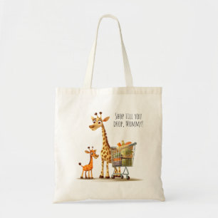 Shopping mit Giraffe   TierPrint   CARTOON Tragetasche