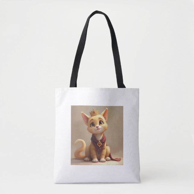 "Shopping mit Royalty: The Majestic Cat Tote Bag" (Vorderseite)