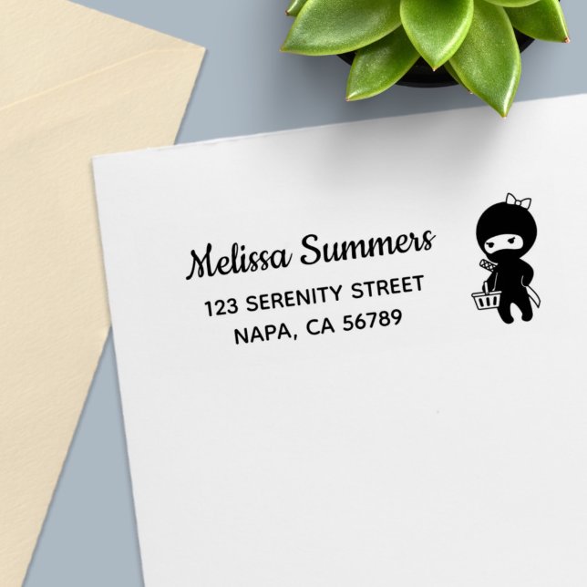 Shopping Ninja Girl Address Permastempel (Von Creator hochgeladen)