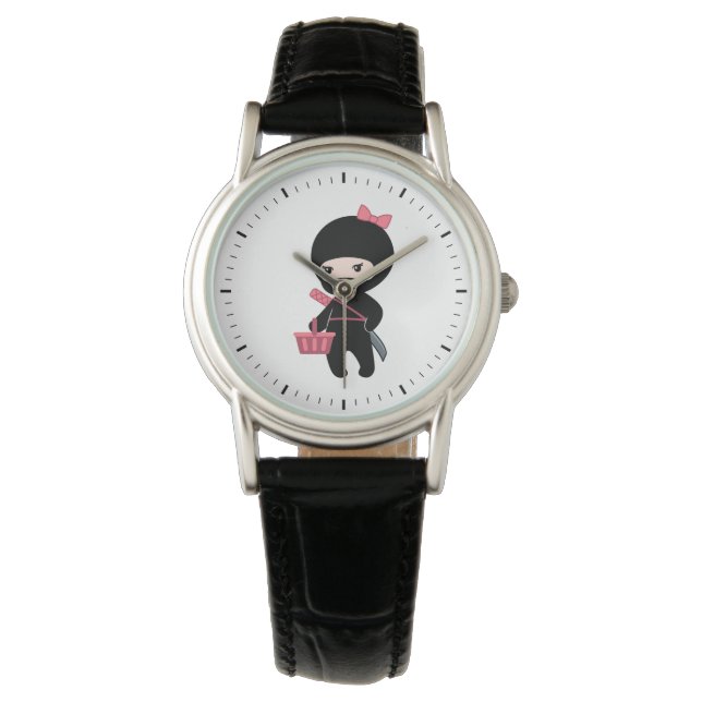 Shopping Ninja Girl Armbanduhr (Vorderseite)