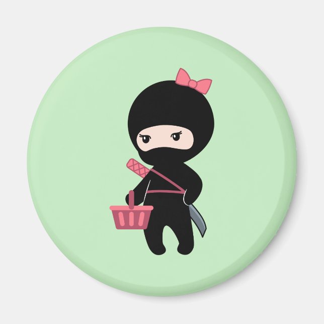 Shopping Ninja Girl auf Green Magnet (Vorne)
