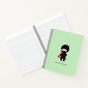 Shopping Ninja Girl Individuelle Name auf Green Notizbuch