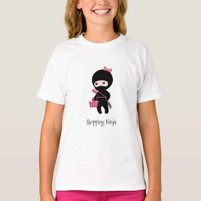 Shopping Ninja Girl Tri-Blend Shirt (Vorderseite)