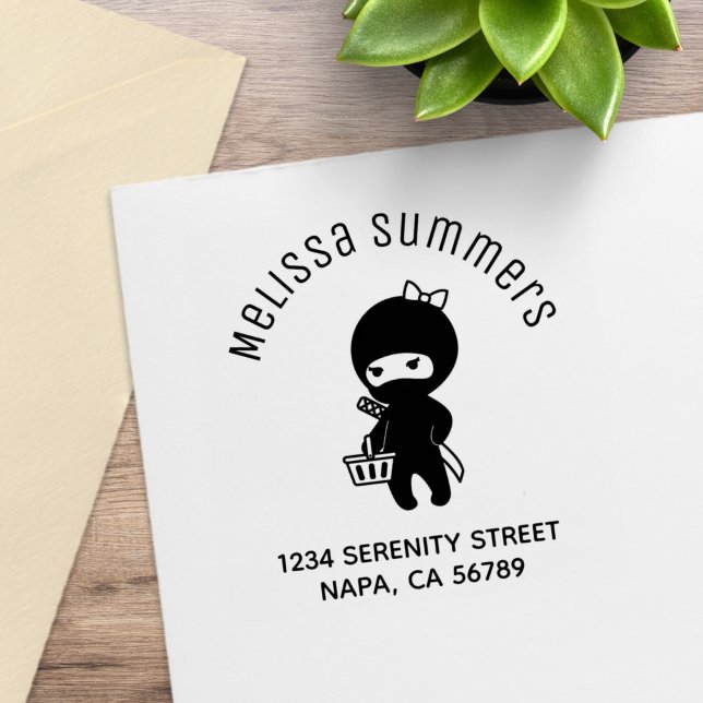 Shopping-Ninja-Mädchen-Arch-Adresse Gummistempel (Von Creator hochgeladen)
