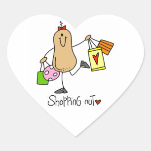 Shopping Nut T-Shirts und Geschenke Herz-Aufkleber
