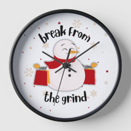 Shopping Snowman BFTG Clock Uhr
