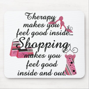 Shopping Therapy Pink Fashion Mousepad