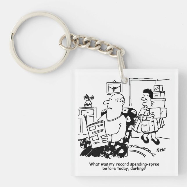 Shopping Trip. Record Spend. Overspending at Shops Schlüsselanhänger (Vorderseite)