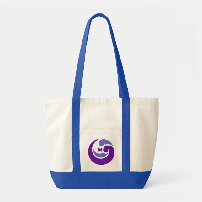 Shopping von benutzerdefinierten Blue Wave-Logos Tragetasche (Vorne)