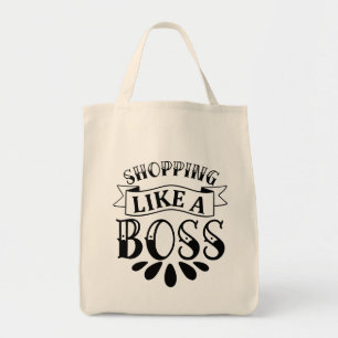 Shopping wie Boss Typografie Tragetasche