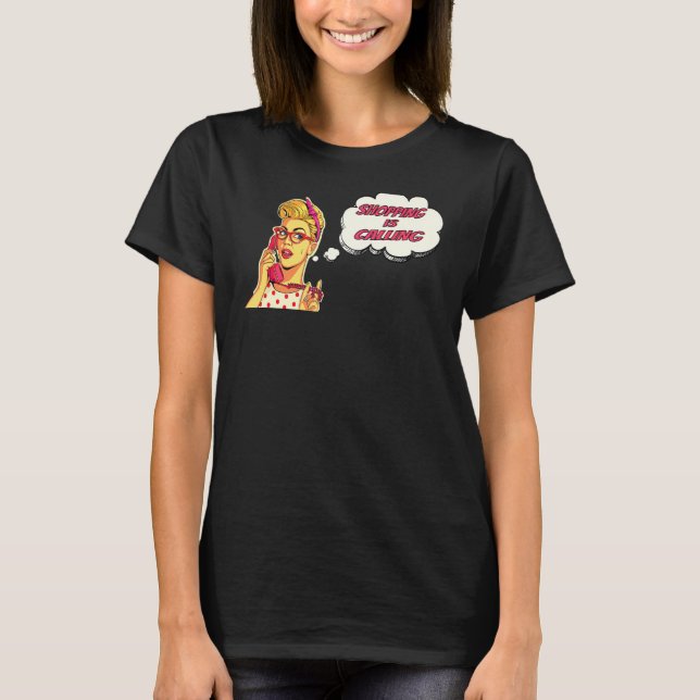 Shoppingsucht Pop Shopping ruft T-Shirt (Vorderseite)