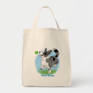 Shoppingtasche mit blauem Merle Corgi ! Tragetasche