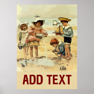 Shore Kids Vintag Style Poster
