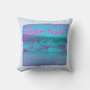 Shore Nuff Retro Beach Slogan Kissen