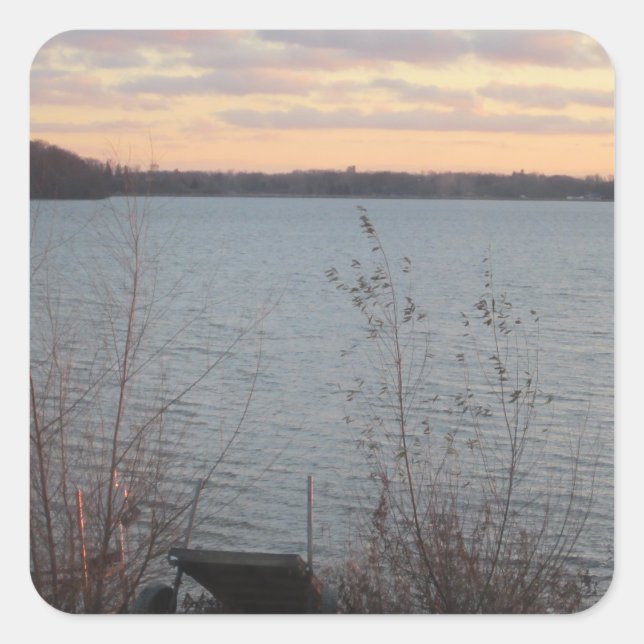 Shore Sunset Square Stickers - Set von 20 (Vorderseite)