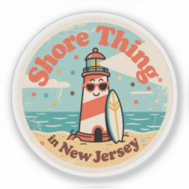 Shore Thing_ New Jersey Lighthouse Artwork Aufkleber
