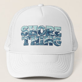 Shore Thing | Retro Blue Ocean Waves Surf Graphic Truckerkappe