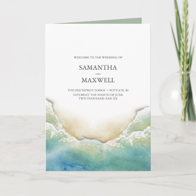 Shoreline des Beach Wedding Program Vorlagen (Vorderseite)
