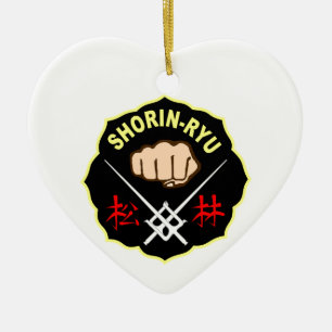 SHORIN RYU KARATE-FLECKEN-SYMBOL-KANJI KERAMIK ORNAMENT