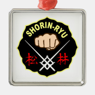 SHORIN RYU KARATE-FLECKEN-SYMBOL-KANJI ORNAMENT AUS METALL