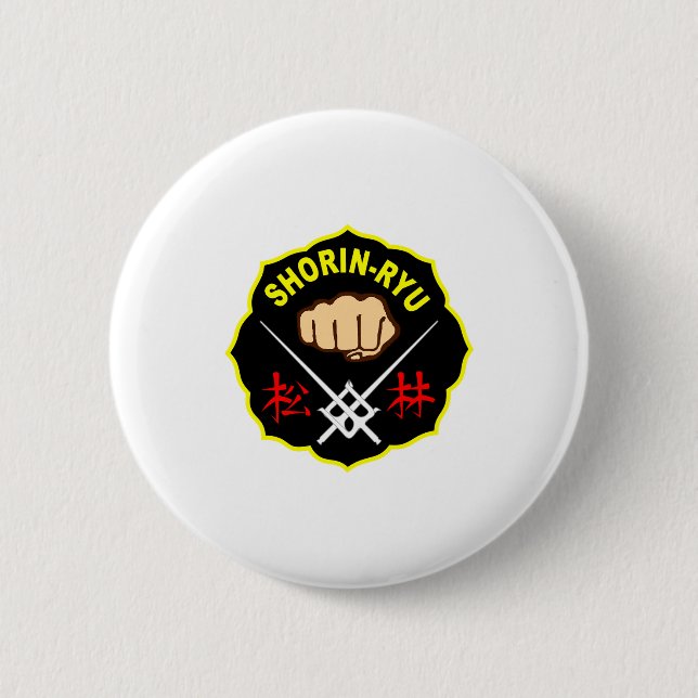 Shorin Ryu Matsubayashi Stil Karate Kanji Front T Button (Vorderseite)