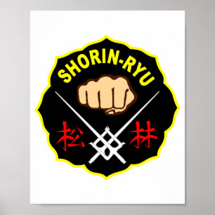 Shorin Ryu Matsubayashi Stil Karate Kanji Front T Poster