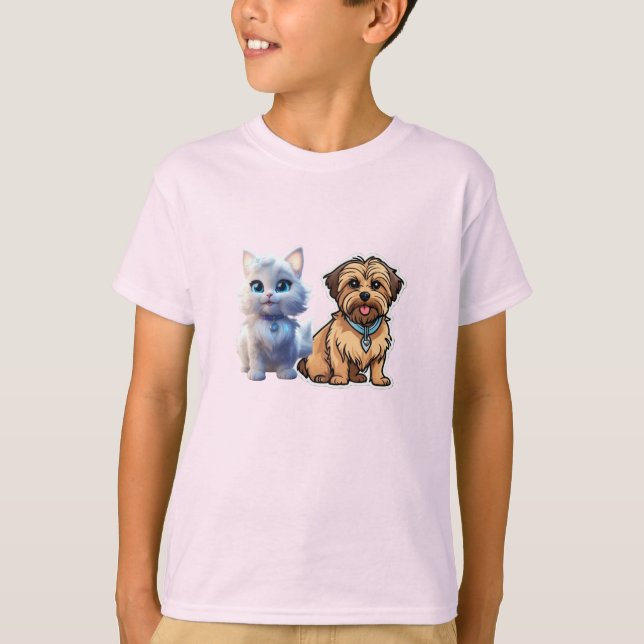 Shorkie Cartoon Sticker T - Shirt Designs (Vorderseite)