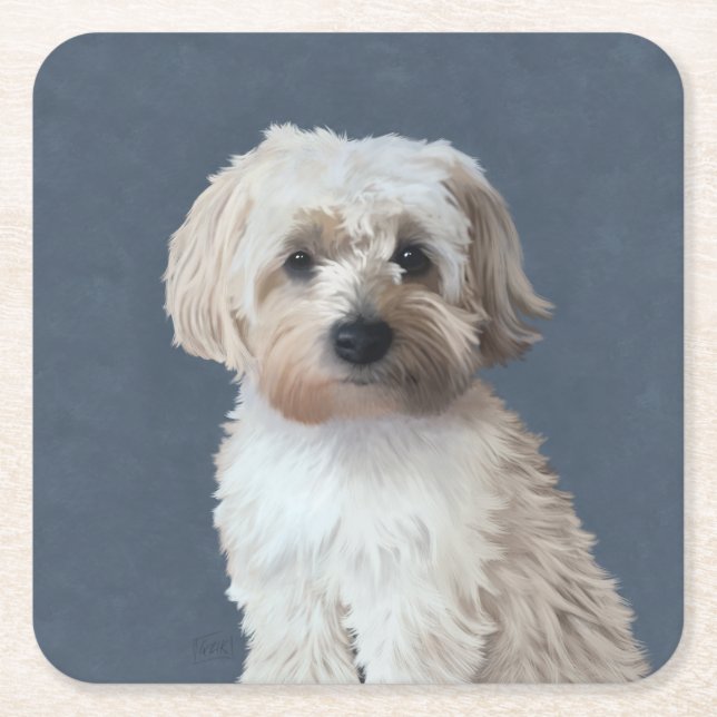 Shorkie-Hundeportrait Rechteckiger Pappuntersetzer (Vorderseite)