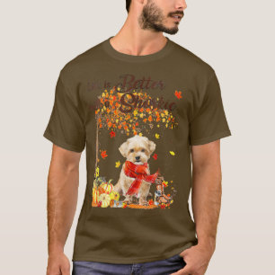 Shorkie Maple Tree Erntedank Tag Niedlicher Hundsf T-Shirt