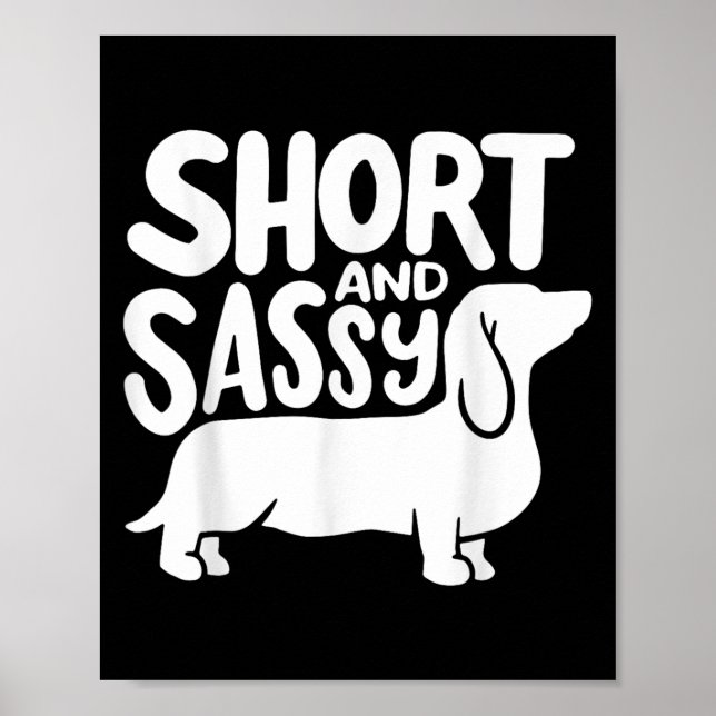 Short And Sy Funny Daschund Dog Lover Quote  Poster (Vorne)