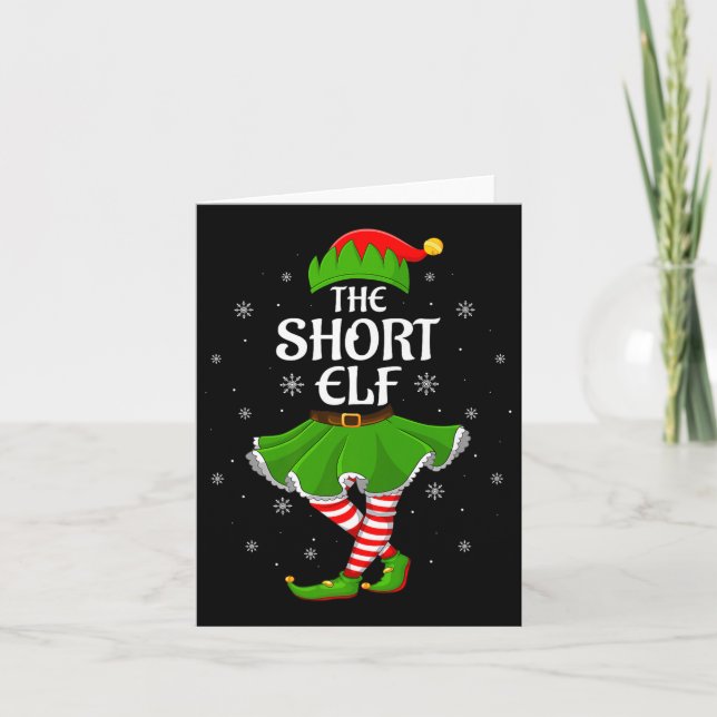 Short Elf Christmas Family Girls Women Elf Squad X Karte (Vorderseite)
